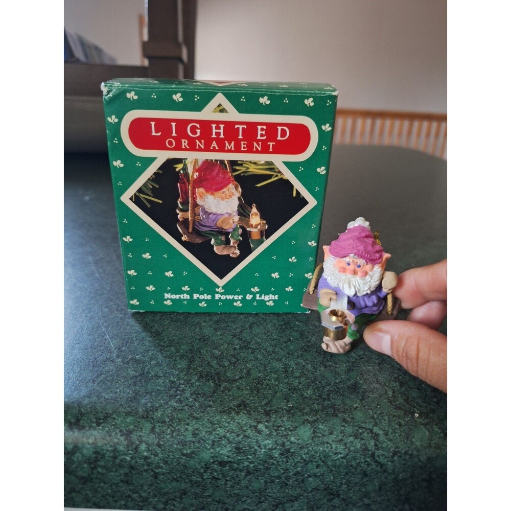 Hallmark 1987 Keepsake Christmas Lighted Ornament - North Pole Power & Light Elf